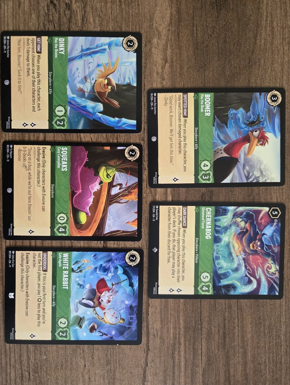 Disney Lorcana Winterspell Chapter 11 Trading Card Game Emerald Bundle - 5 Cards